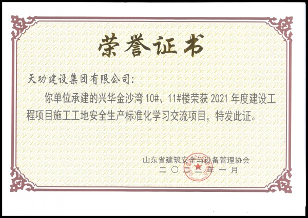 2021年度建设工程项目施工工地安全生产标准化学习交流项目