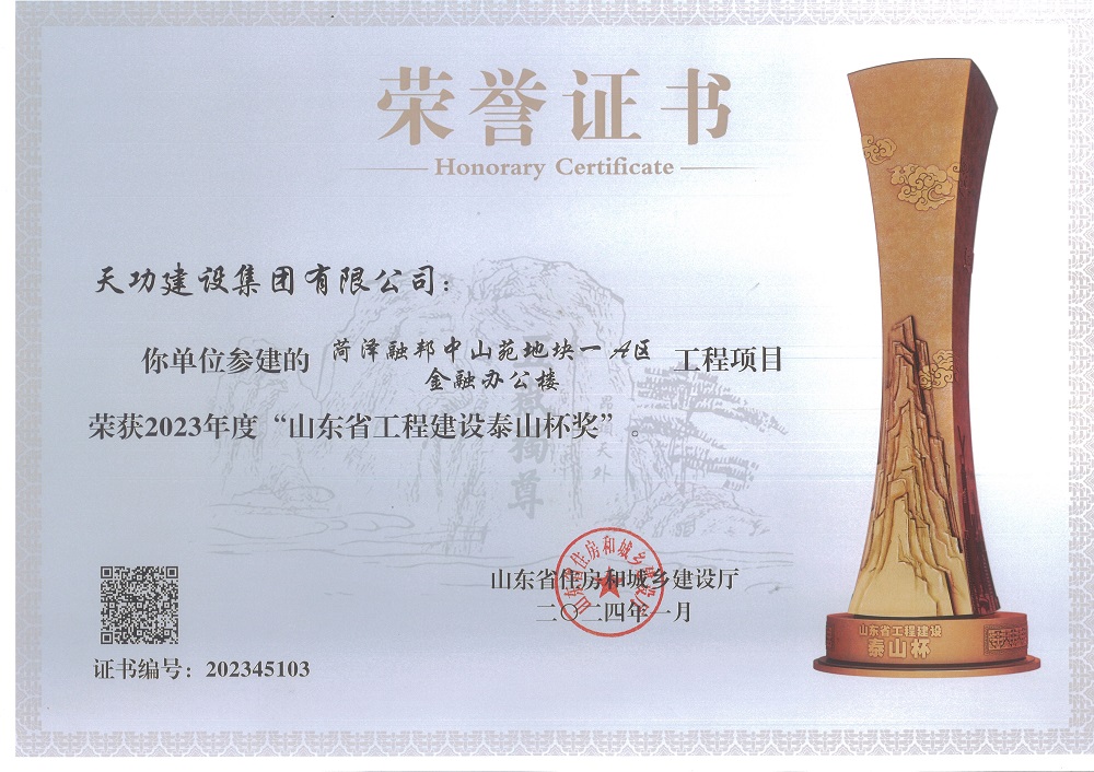 山东省工程建设泰山杯奖